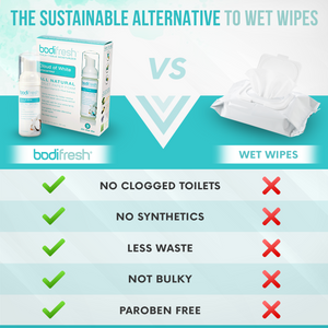 Which is Best? Wet Wipes vs Bodifresh vs Reusable Wipes